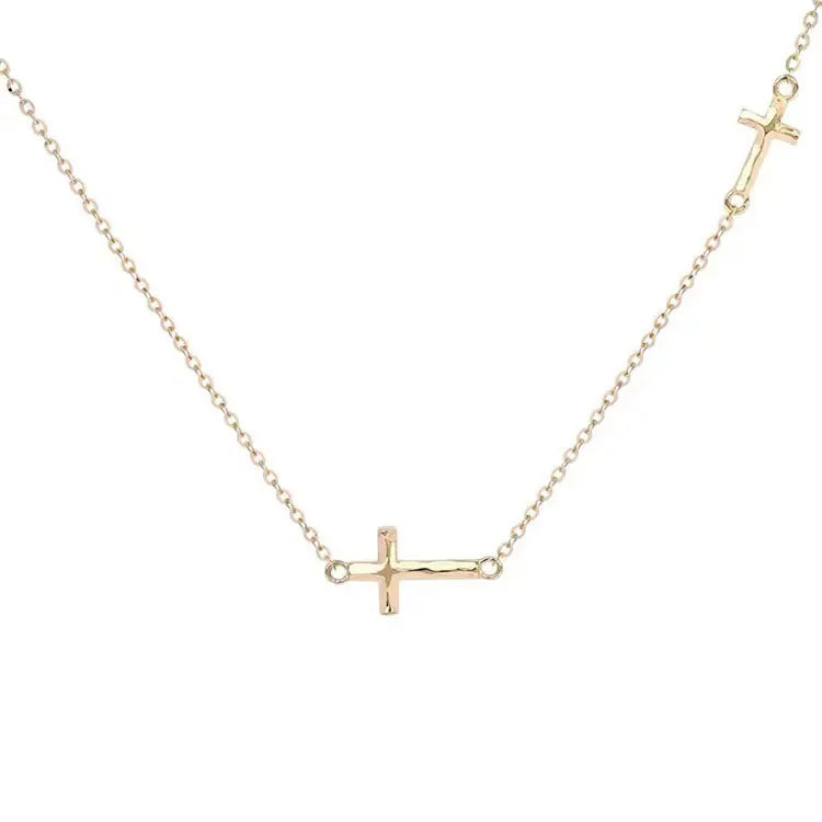 DUYIZHAO Fine Jewelry Necklace S925 Sterling Silver Cross Necklace Simple Personalized Pendant Collar Chain