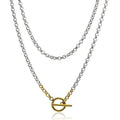 Stainless Steel Plated Sterling Gold Silver Chain Two-layer Jewelry Necklace Cooper Necklaces for Women