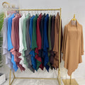 2023 Eid Traditional Muslim Prayer Islamic Khimar 1 Layer Summer Solid Color Prayer Abaya for Women