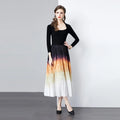 Two Pieces Women Clothing Dress New Summer Short T-shirt Top Caramel Color High-waisted Skirt