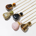 Wholesale tiger Eye Amethyst Natural Stone Mini Perfume Bottle Crystal Perfume Bottle Pendant