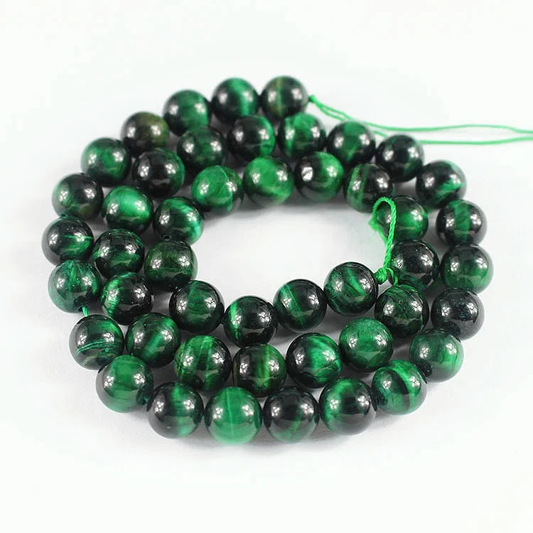 TE3003 Natural Stone Green Tiger Eye Beads for Jewelry DIY Making