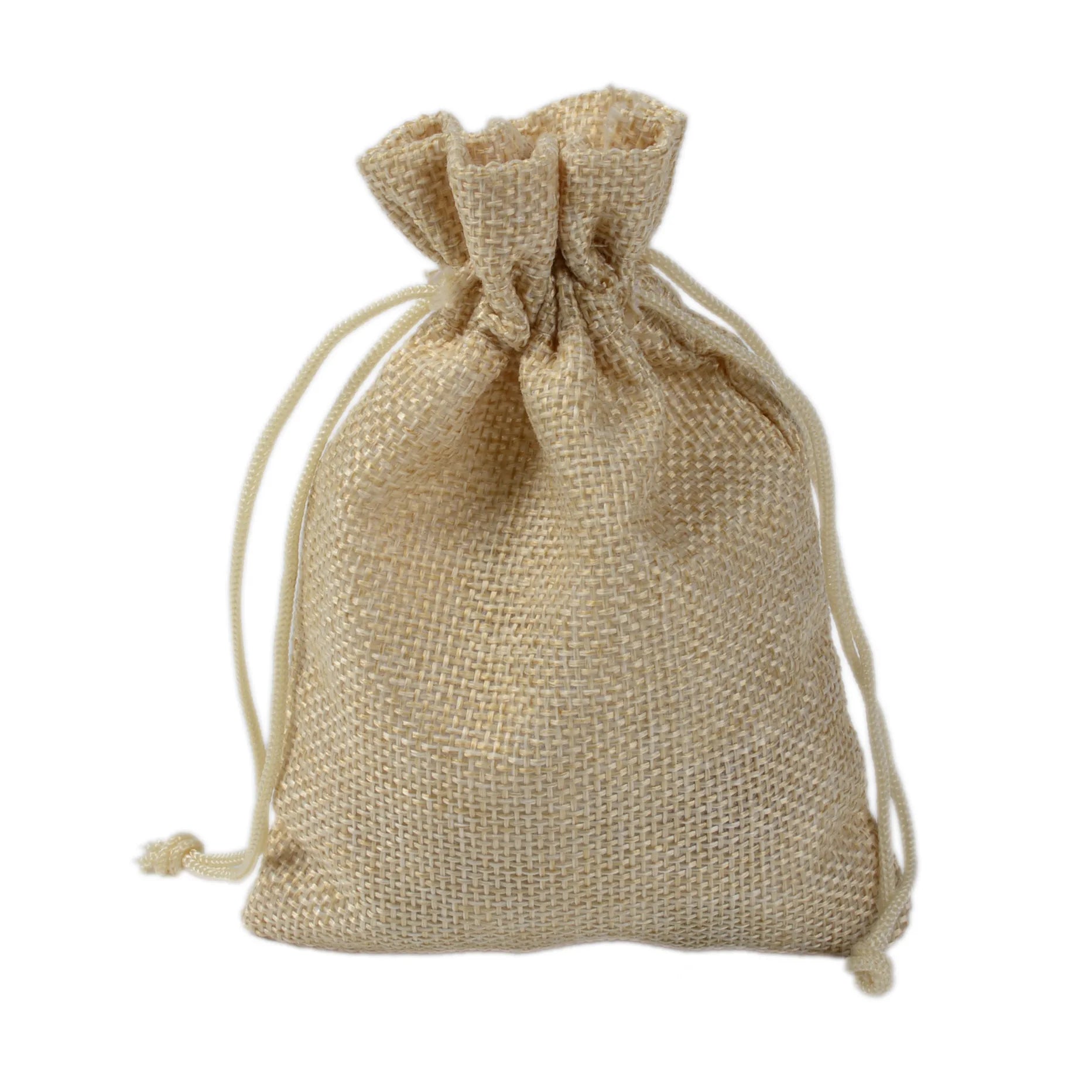 Custom Mini Burlap Gift Bag Natural Ordinary Burlap Coffee Bag Custom Jute Drawstring Bag