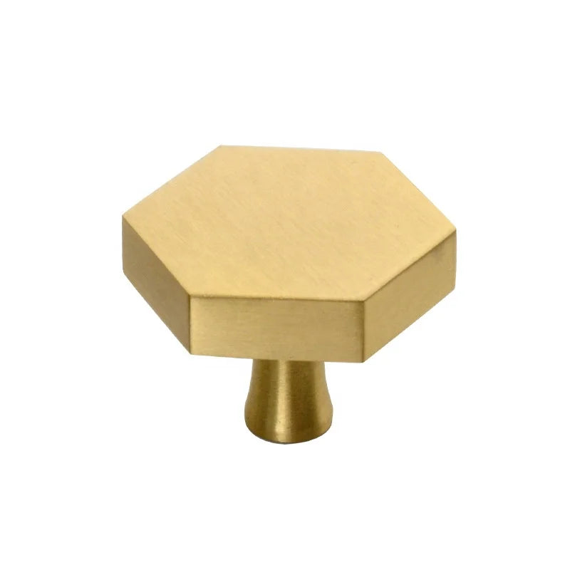 Luxury Gold Hardware Furniture Bedroom Single Hole Solid Brass Copper Modern Door Knobs
