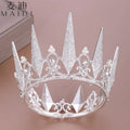 Wow Sheila Round Alloy Crowns for Queens Diamond Wedding Diadems Tiaras Golden Full Rhinestone Shape Bridal Head Pieces