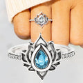 Fashion Jewelry Lotus Colorful Cubic Zircon Rings 925 Sterling Silver Tail Ring