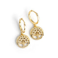 Wholesale 925 Sterling Silver Fine Jewelry Tree Design Gold Plated Hoop Earrings for Women