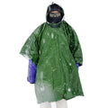 Emergency Reusable PE Material Orange Green Rain Poncho Weather Resistant Travel Accessories Novelty Men Women Adults Camping