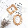 Small Retro Photo Frames Resin Gold Flower Frames Family Photo Holders for Pictures Embossed Photo Props