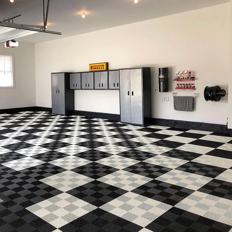 Modular Anti-Slip Plain Garage Flooring Tile Interlocking PVC Floor Drainage Mats for Villa Indoor