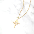 Solid Gold Northern Star Necklace Pendant Dainty Pole Star Charm Necklace Is a Gift for Corporate Anniversary Gift Hip Hop