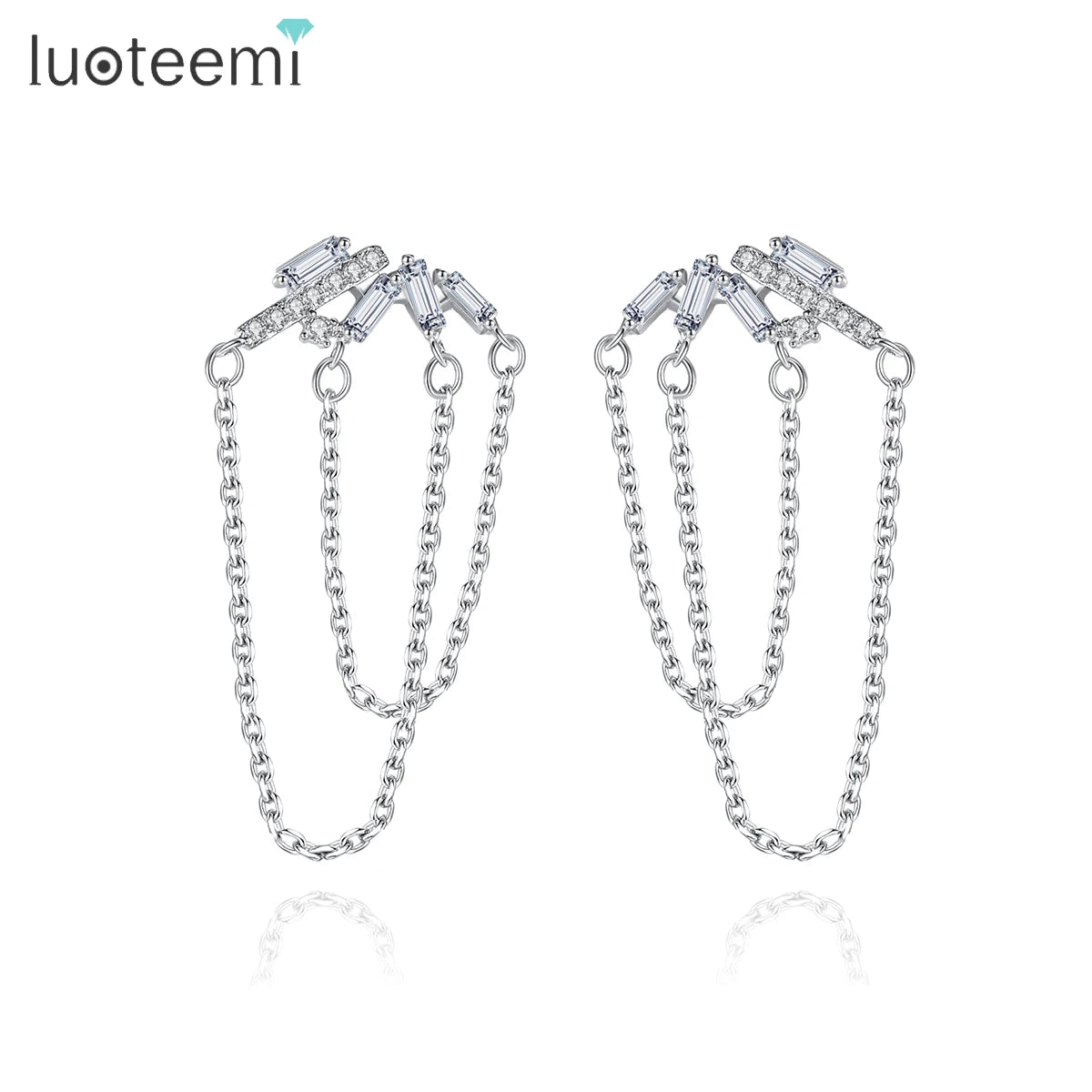 LUOTEEMI Luxury Earings Designs Jewelry Handmade Ear Stud Long Tassel Earrings