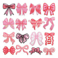 Wholesale Pink Cute Bow Patch New Style Girly Pretty pink Bow Patches Embroidery Iron on Patches for Clothing Trucker Hats