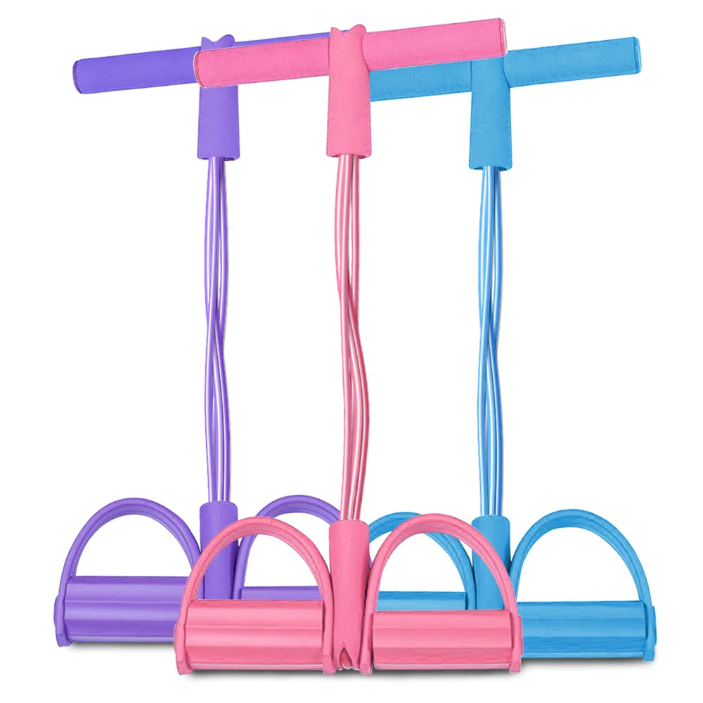 Factory Wholesales Multi-Functional Abdominal Fitness Device 4-tube Pedal Tension Rope Sport Home Workout TPE Resistance Bands
