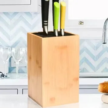 Eco-Friendly Modern Bamboo Magnetic Knife and Tool Sharpener Wooden Holder Rest Block Set Counter Organization In-Drawer