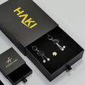 Luxury Black Cardboard Ring Package Custom Logo Paper Drawer Packaging 'Jewelery' Gift Box With Insert