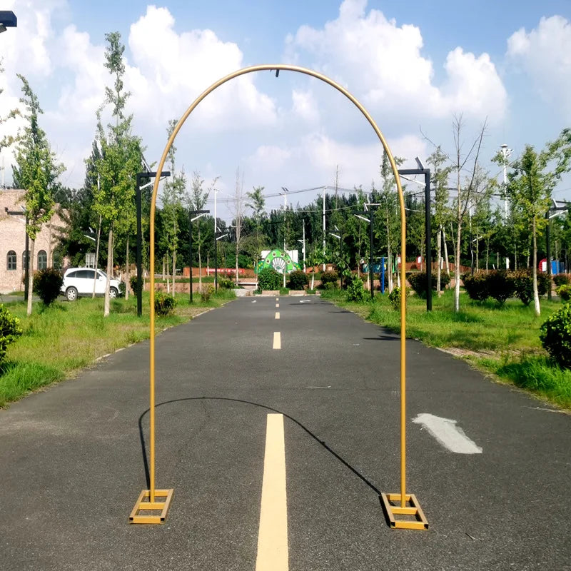 Dropshipping Gold Metal Wedding Circular Balloon Arch for Outdoor Lawn Wedding and Park Corridor