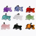 Hand Carved Dolphin Shape Natural Gemstone Pendant Healing Energy Fish Charm for Jewelry Making Fashion Pendants & Charms