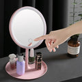 Custom Touch Screen Desktop Makeup Mirror Led Vanity Mirror Single Side Makeup Mirror with Storage Tray
