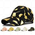 Factory Direct Bronzing Feather Print Sporty Common Baseball Caps Curved Brim Sun Protection Custom Logo Cotton Structured Hats