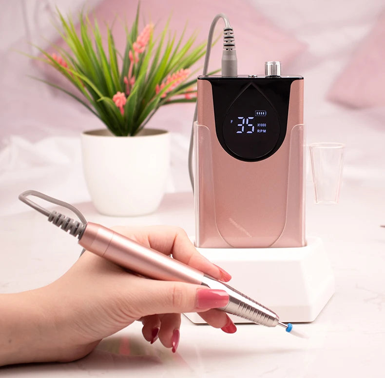 Strong Brushless Motor Professional  Nail E-file P Series Brushless 35000rpm High Speed Rechargeable Nail Drill