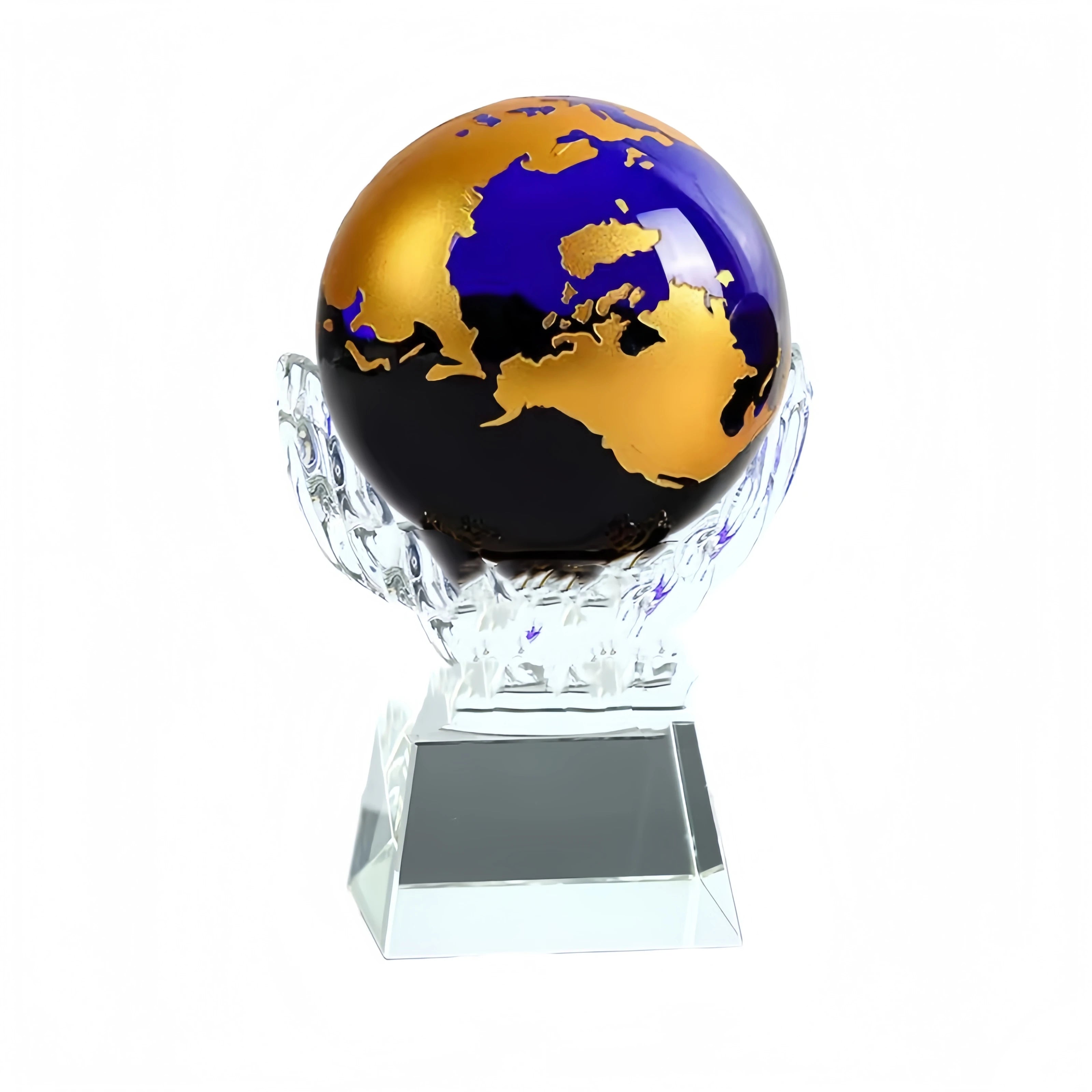 Exquisite Crystal Globe Decoration Ideal for Desk Living Room or Office Display | Premium Corporate Gift