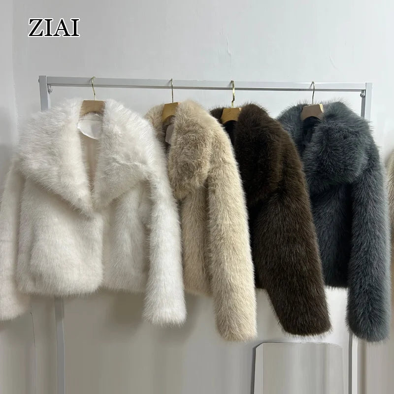 Wholesale Women Custom Fake Fur Coat Winter Fashion Faux Fur Jacket Warm Faux Fur Coat for Ladies