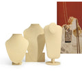 luxury Unique Fashion Beige Jewelry Necklace Display Stands Pendant Neck Bust Rack for jewelry showcase
