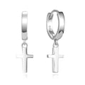 925 Sterling Silver Cross Drop Earrings for Men Women Gold Plated Dangle Hoop Stylish Trendy Design for Engagement Wedding Party