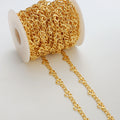 Gold Plated Brass Chains Six-pointed Star Heart-shaped Handmade Chain Jewelry Handmade Loose Chain