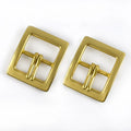 Deepeel YK132 40mm Men Belt Buckle Snap Solid Brass Double Pin Buckles