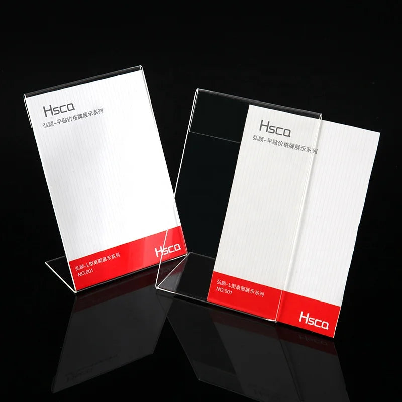 Wholesale V-Shape Acrylic Desktop Business Card & Table Number Holder Office Desk Name Plate Sign Display Rack