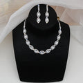 Manufacturer Direct Supply Two Piece Dress Versatile Rhinestone Earrings Necklace Jewelry Women's Set for Women