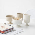 Creative Ceramic Water Cup Embossed Goblet Ceramic Ice Cream Cup Home Cocktail Cup