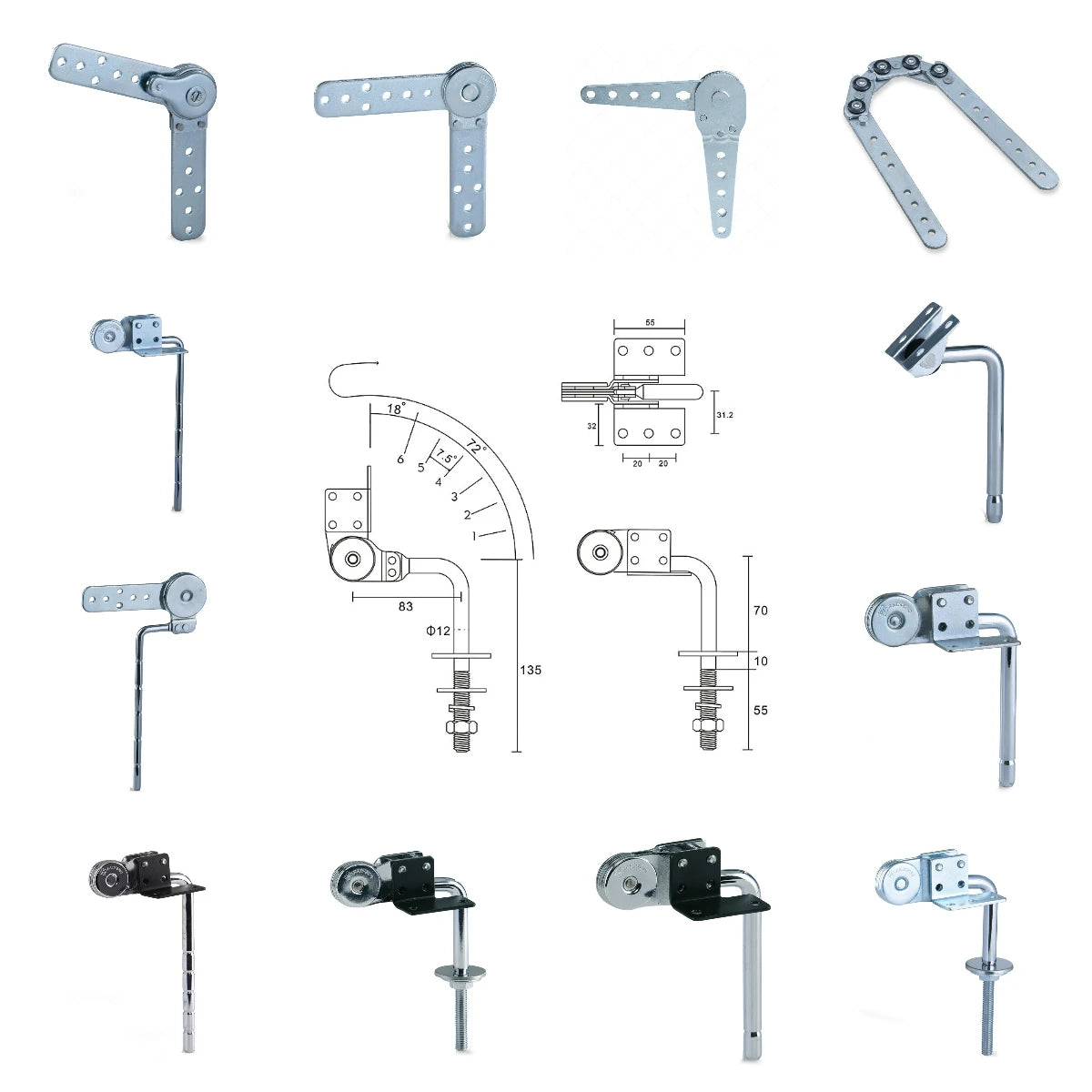 Petal Sofa Special Hinge Multi-function Sofa Backrest Armrest Hinge Cushion Multi-section Hinge Furniture Hardware