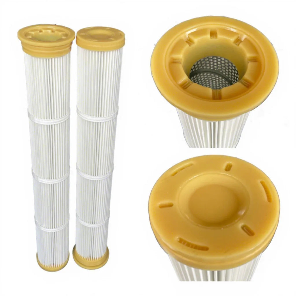 Replacement Oem Cement Silo Industrial Dust Collector Element Polyester Pleated Polyurethane Air Filter Cartridge