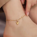 Stainless Steel Foot Jewellery in Gold Adjustable Anklet for Women Snake ChainHeart and Butterfly Anklets Wholesale