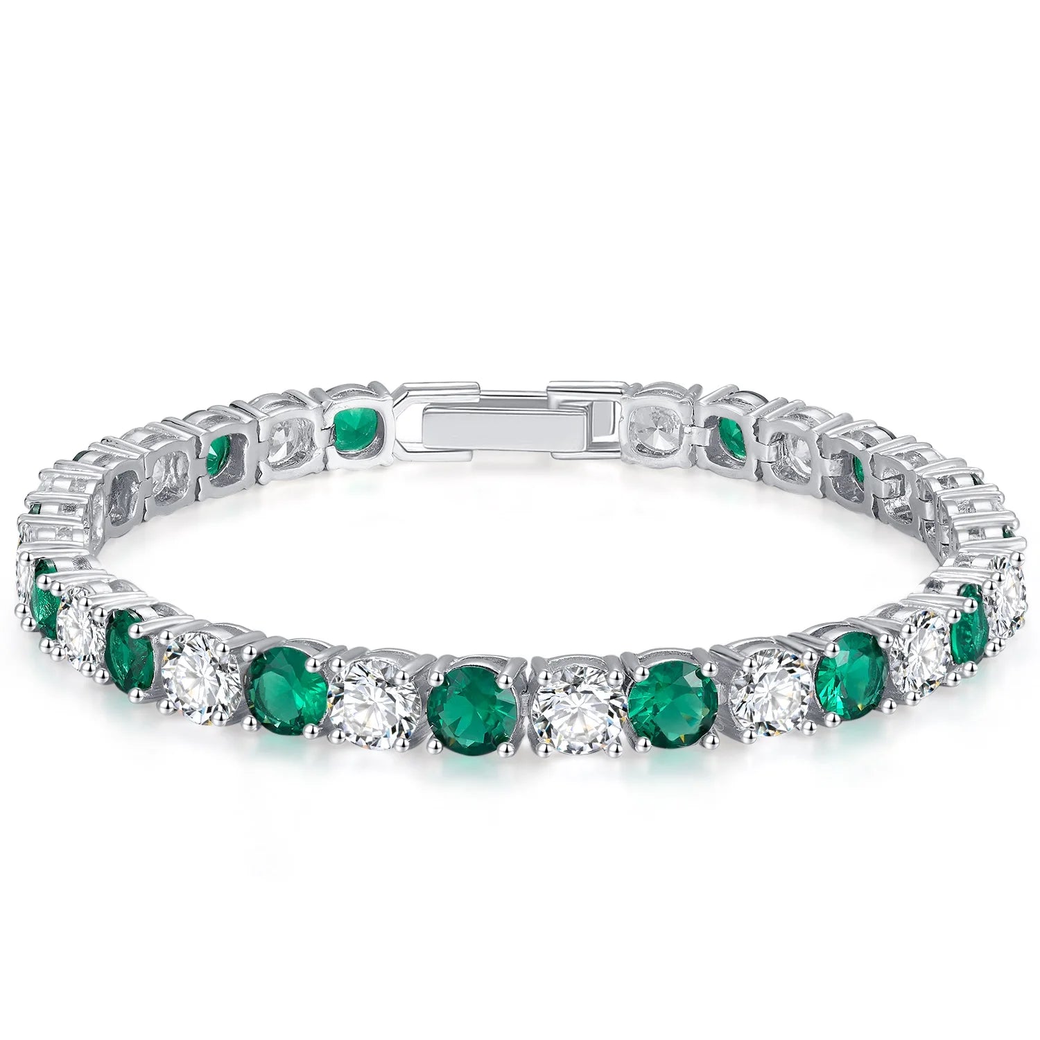 Custom Platinum Plated Copper Tennis Bracelet Fashion Chain & Link Bracelets Fine Jewelry CZ Zirconia Zircon Women Hand Bracelet