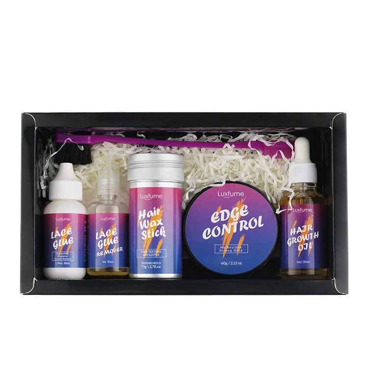 Wholesale Private Label Curly Hair Organic Texturizing Wax Stick Kit Strong Hold Edge Control Brush Lace Front Glue Waterproof