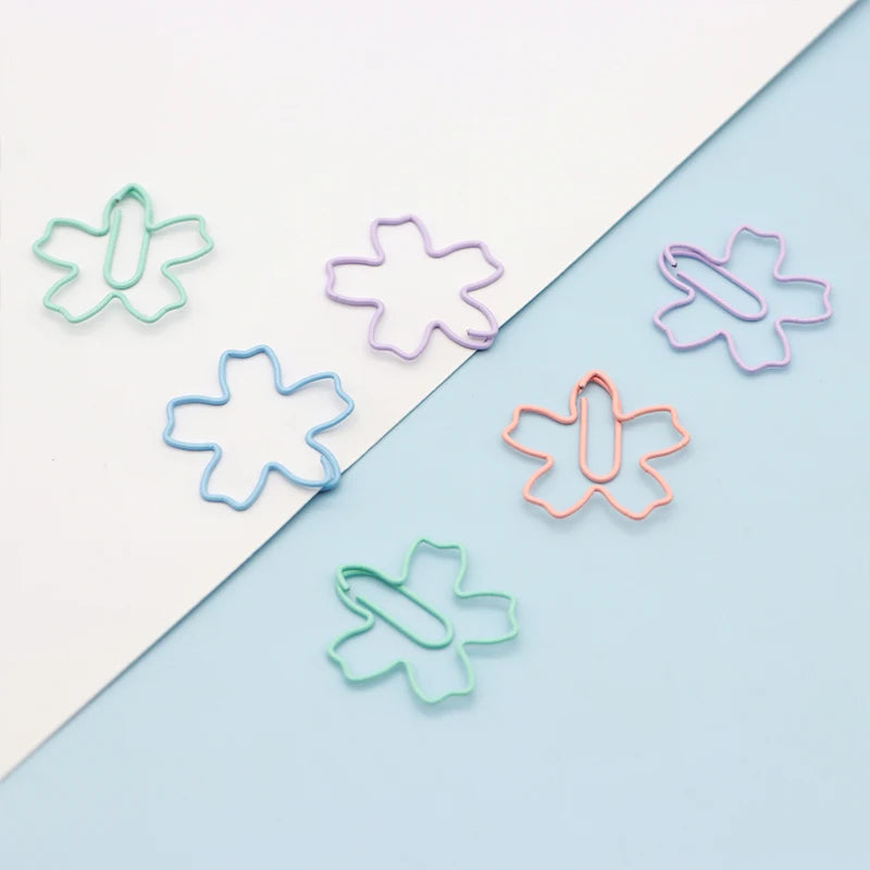 Document Organizing Cherry Blossom Bookmark Marking Clip Shape Paper Clips Decorative Planner Paper Clips Sakura Paperclip