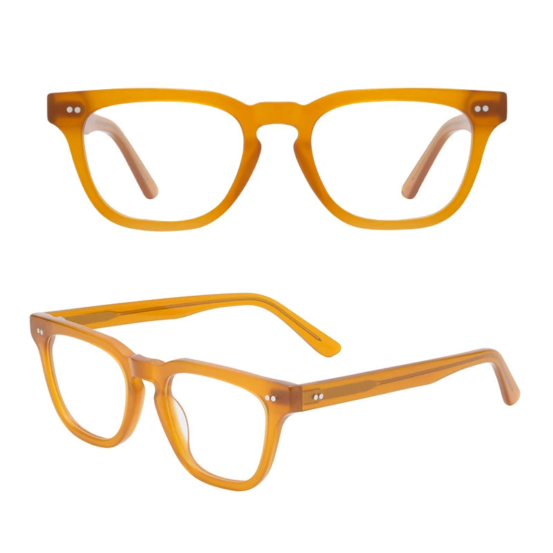 Custom Logo Retro Computer Blocking Anti Blue Light Eyeglasses High Quality Square Acetate Frames Diamond Face Shape Solid