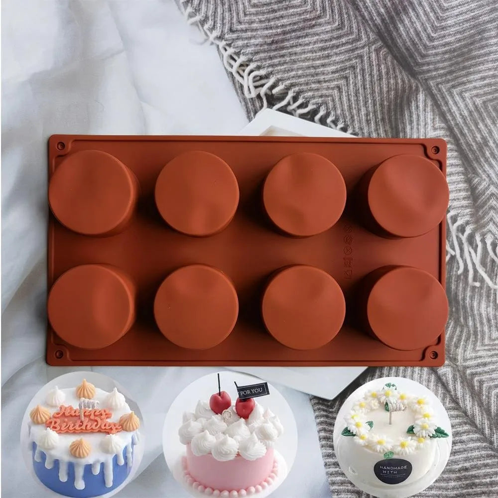 Wholesale 8 Cavity Cylinder Silicone Mold Cylinder Molds for Making Handmade Soap Chocolate Candles Jelly