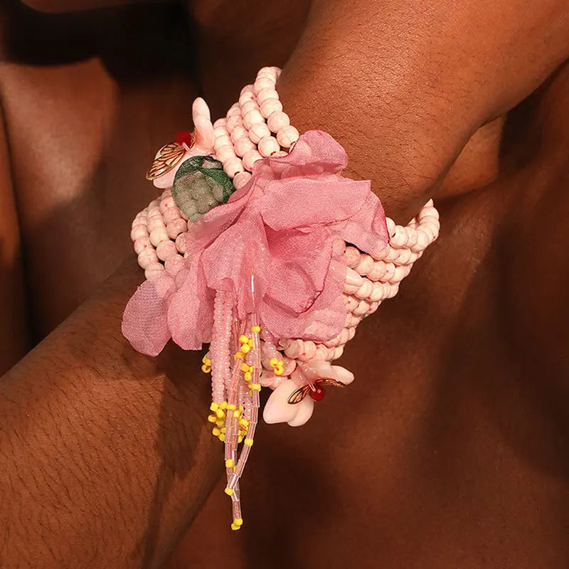 Bohemian Beaded Flower Tassel Bracelet for Women Vintage Style for Vacation Beach Daily Wear or Gifts