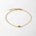 LOZRUNVE Boho Fashion Jewelry 925 Sterling Silver Marquise Evil Eye Charm Link Chain Bracelet Women