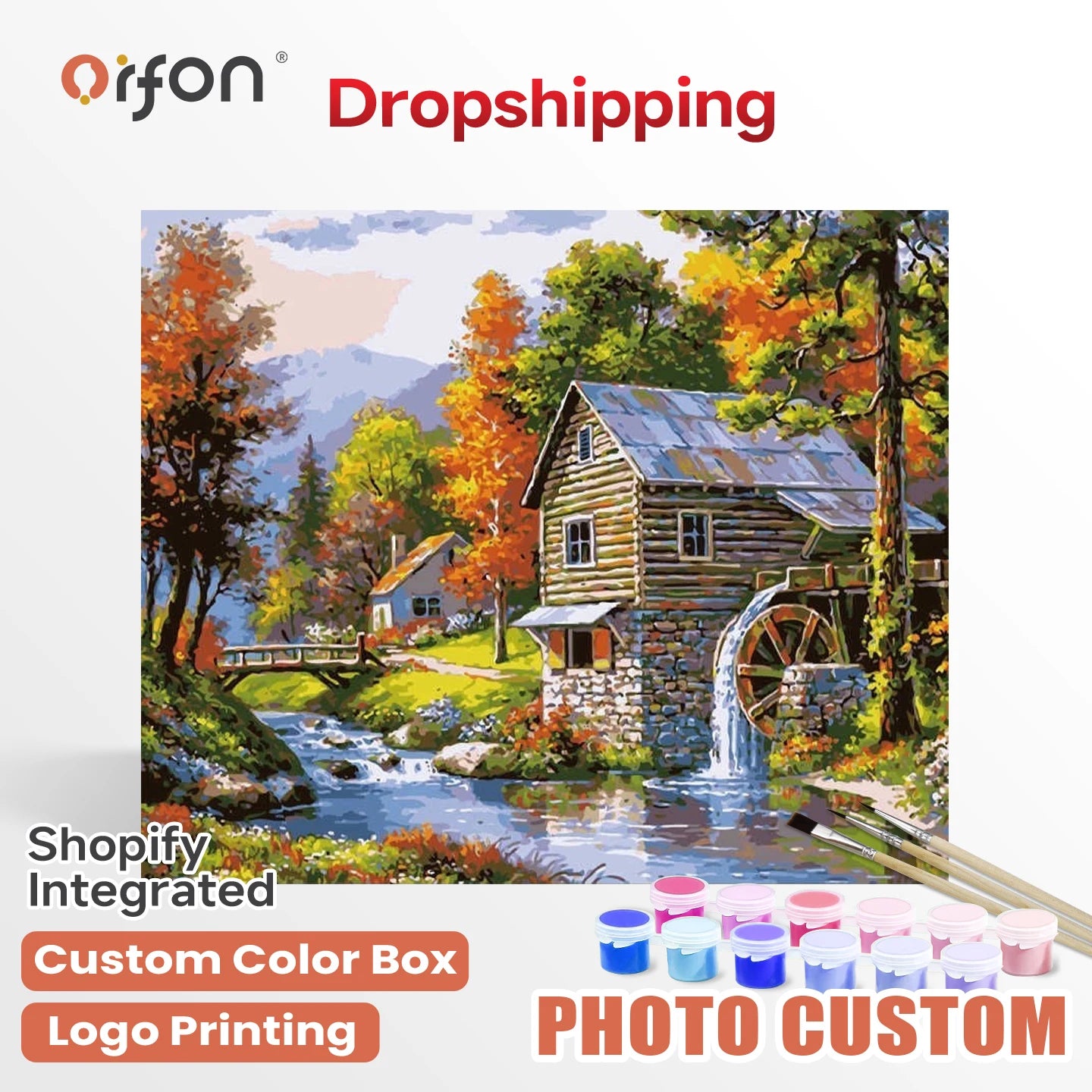 Orfon DIY Paint Numbers Modern Landscape Canvas for Adults Kids Wholesale Factory Digital Oil Painting Creative Style No Frame