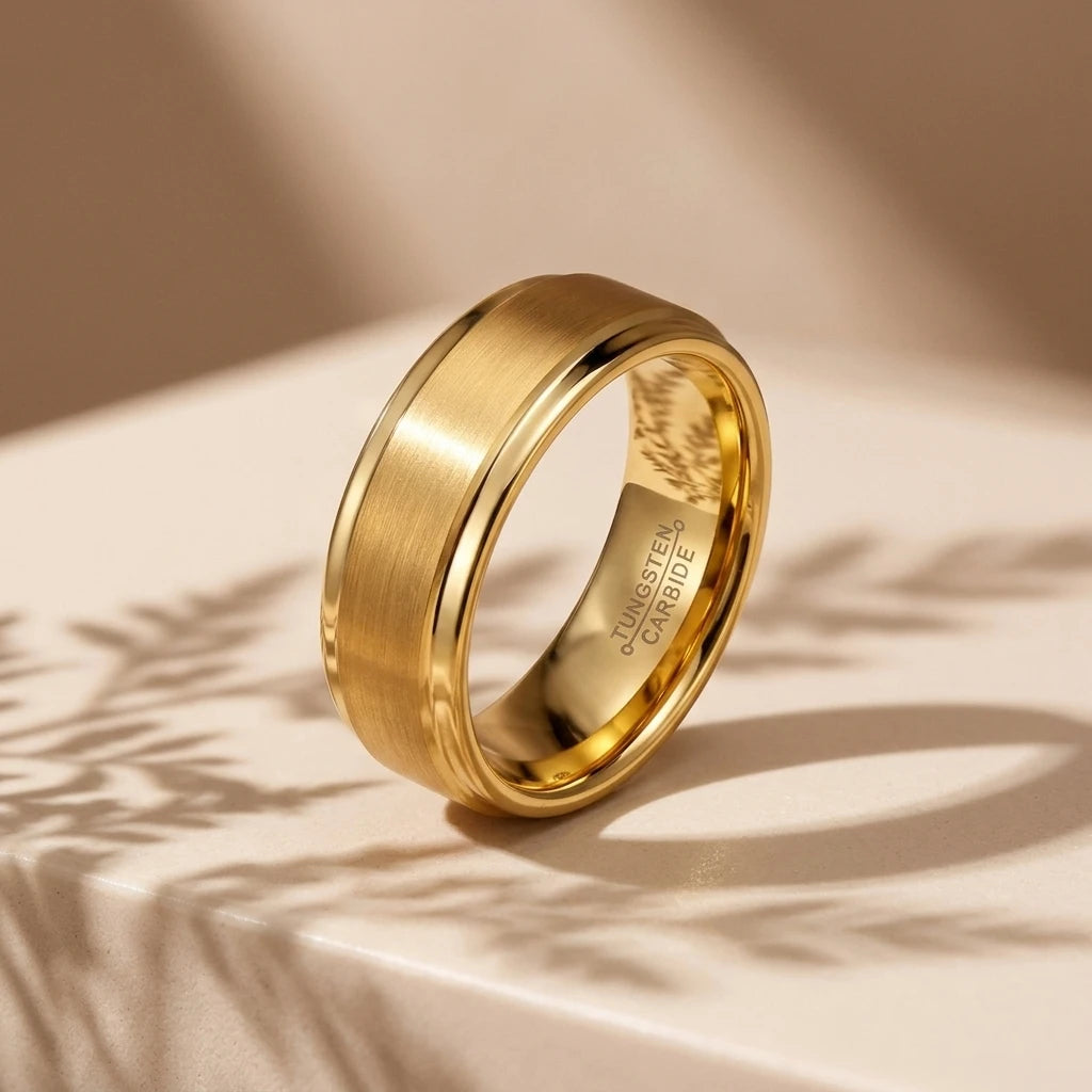 Fashion Ring Custom Tungsten Jewelry for Women Men Wedding Rings Gold Couples Tungsten Ring Wholesale Tungsten Wedding Rings MegaBDM