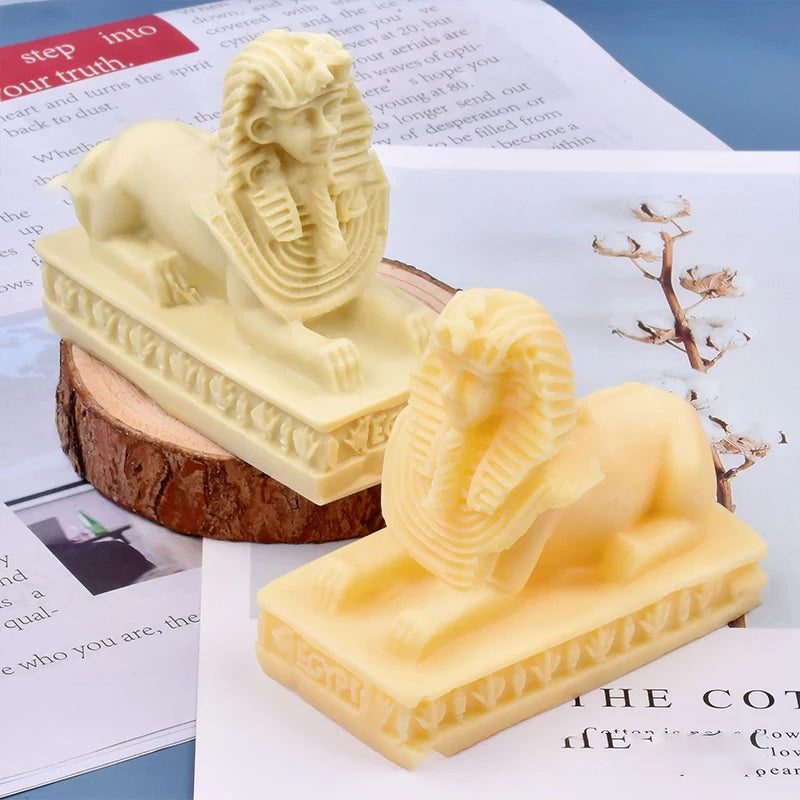 B-3547 DIY Fondant Cake Decorating Tools Egypt Pharaoh Sphinx  Aromatherapy Candle Plaster Handmade Pharaoh Skull Silicone Mold