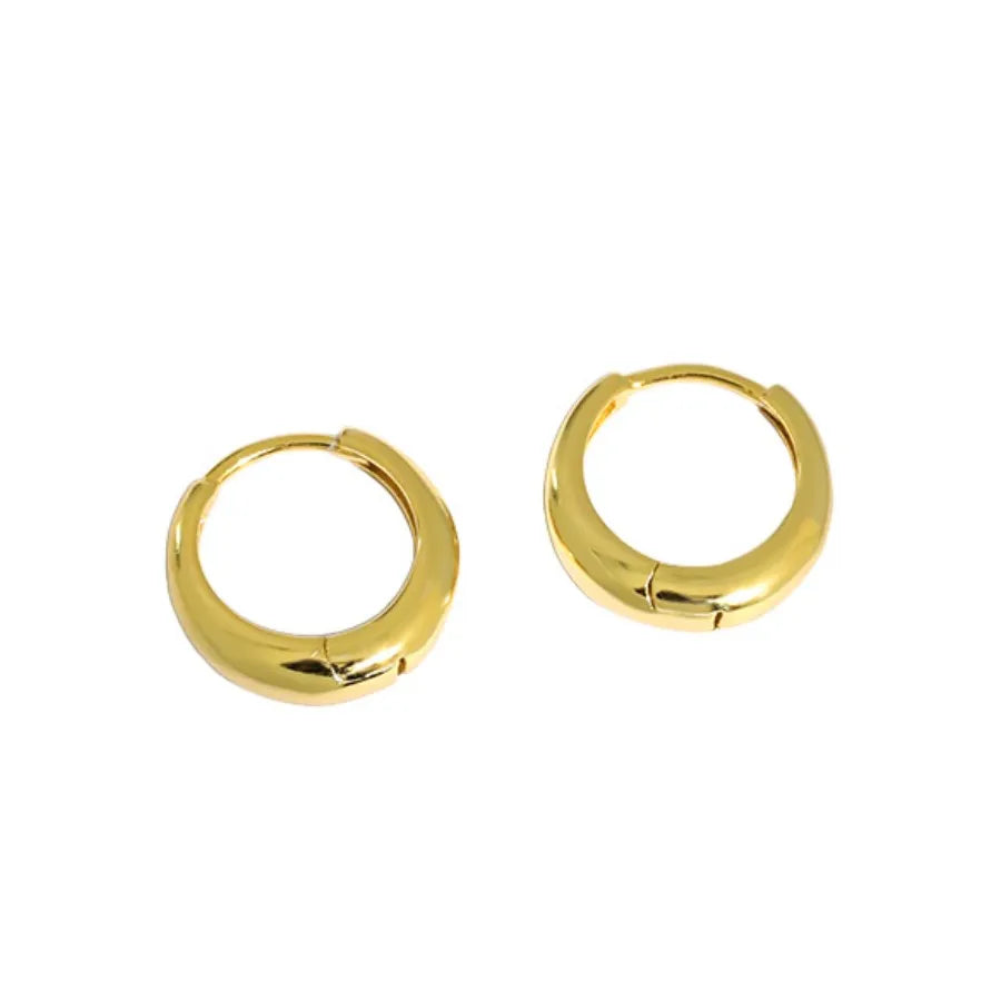 Wholesale Hoop Earrings18K Gold Plated 925 Sterling Silver Jewelry Round Huggie Earrings