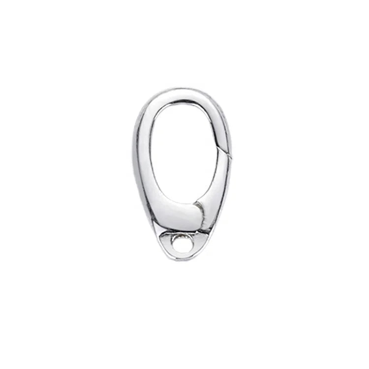 Jewelry Making Supplies 925 Sterling Silver Oval Rings Clasp Push Gate Hook Finding Handmade Oval Lock