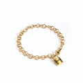 Gold Lock Charm Bracelet Minimalist  Chain Jewelry for Women Fashion Statement Adjustable Link Gift Trendy Accessories